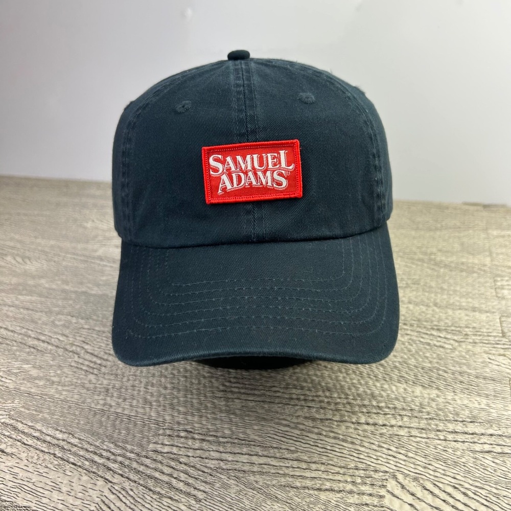 Vintage Samuel Adams Hat Cap Strap Back Adjustable Navy Blue Alcohol Beer Adult‎